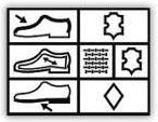 Piktogram vrch-useň, podšívka a stélka textil/useň, podešev- syntetika