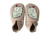 Kožené návleky - capáčky HOPI-HOP Barefoot, růžová kočka
